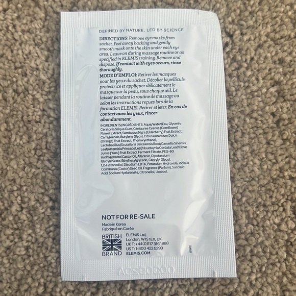ELEMIS- Eye Mask sample - Picture 2 of 2